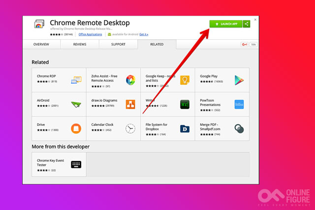 Click on Launch App in Chrome Remote Desktop on Mac and Windows PC