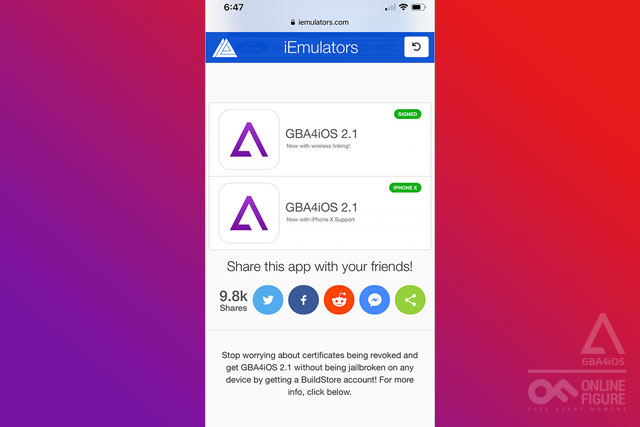 Download GBA4iOS on iPhone X Xs Xs Max 8 or 8 Plus